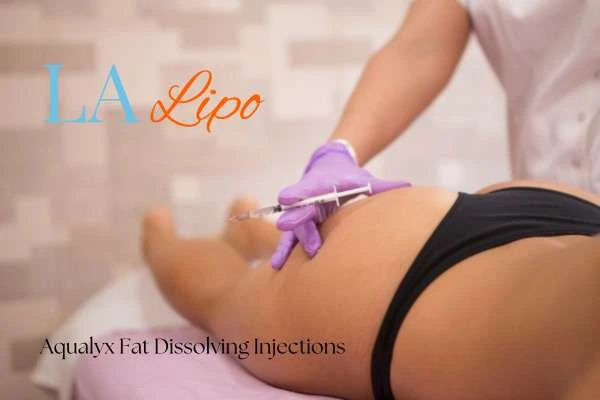 Woman having fat dissolving injections Cheshunt on thighs