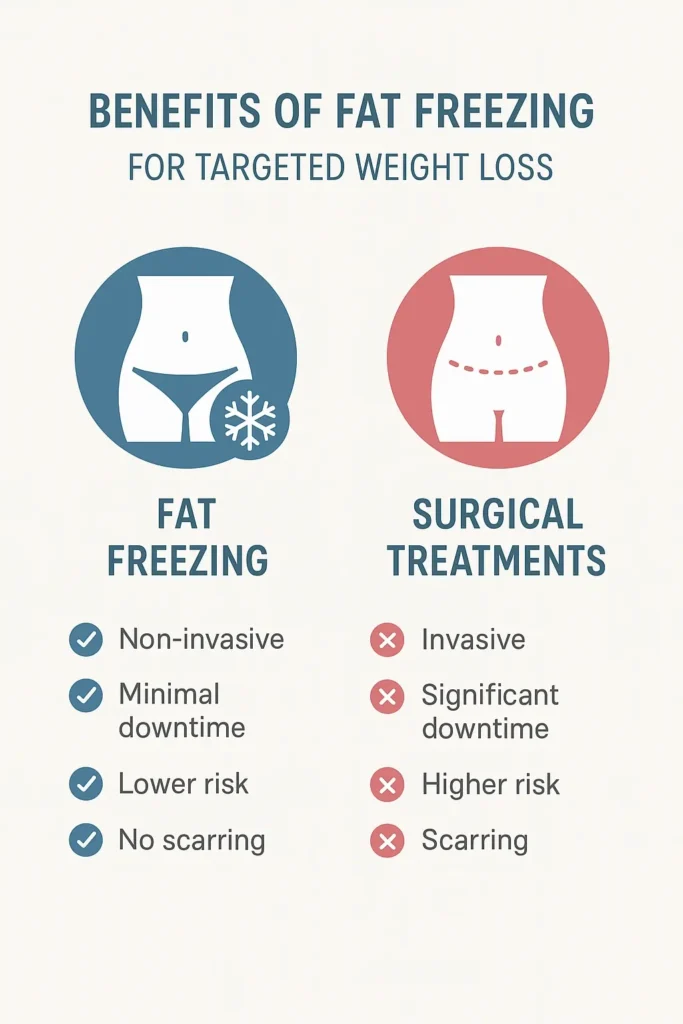graphic showing the benefits of fat freezing Cheshunt