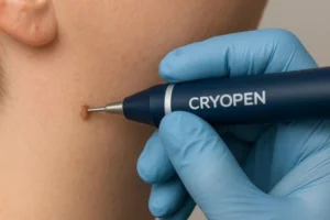 Person receiving skin tag removal Cheshunt